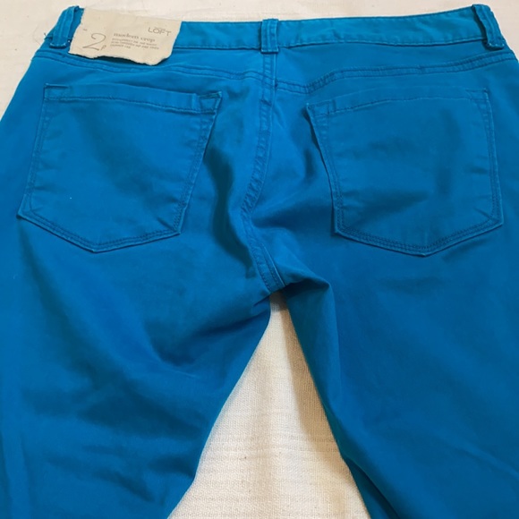 LOFT Teal Modern Crop Capris — Size 2 P NWOT - Picture 7 of 8